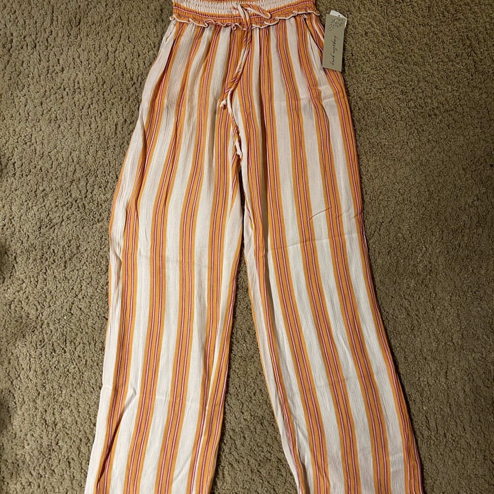 Kingston Orange, Pink, and White Striped Pants